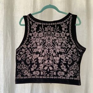 Vintage 90s/Y2K Beaded Velvet Cropped Tank Top